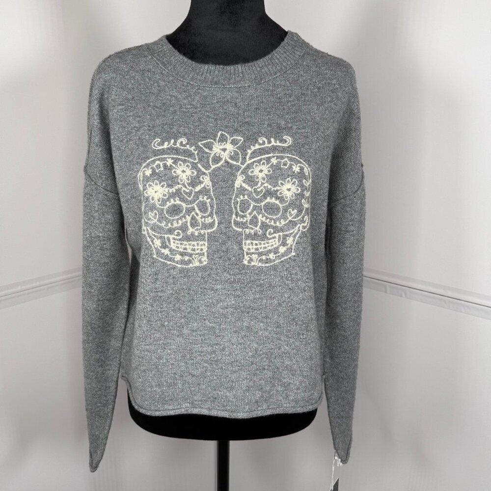 Haute Hippie Style Sugar Skull Embroidered Sweater NWT Size M